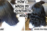 washing a synthetic wig