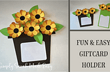 Flower Pot Gift Card Holder Graphic 3D Flowers