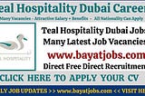 Teal Hospitality Dubai Careers Latest Vacancies