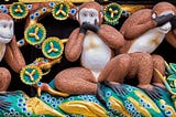 Woodcarving of the Three Wise Monkeys of Nikko, Japan
