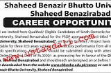 SBBU Jobs 2021- Shaheed Benazir Bhutto University Jobs (ONLINE APPLY)