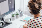 Woman working on computer