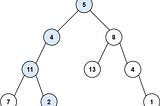 Calculating path sum in a Binary Tree : leetcode 112