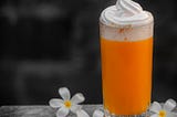 Summer Vibes with a Spicy Mango Cocktail topped with an Aperol Foam