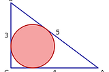 Circle inscribed in a 3–4–5 triangle puzzle