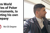 Today’s interview is with Tommaso, a former poker player who learned to code and became a software…
