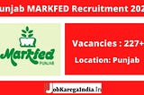 Punjab MARKFED Recruitment 2021 |for 227+ Officer and Salesman Posts