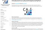 Introducing an Interactive Textbook for Cultural Analysis with Python