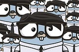 collage of golang gopher wearing glasses