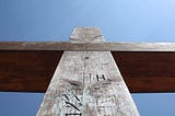 A Cross viewed from beneath it