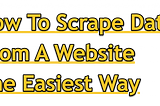 How To Scrape Data From A Website