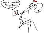 Stick figure Lilly jumping with joy holding her laptop talking about the Top 3 Accessibility Tips for social media