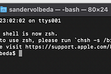 Changing Zsh to Bash shell/terminal for Mac (Apple)