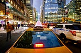 Yellow Cab in Midtown, Manhattan, New York City