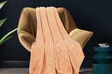 Herringbone Soft & Lightweight Wool Feel Acrylic Sofa Throw — Ochre
