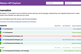 Testando o Conversation pelo API Explorer