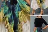 Plunging Neck Tie Dye Print Belted Maxi Dress