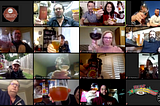 Virtual Tastings Build Community - image of virtual cheers with Charbay Distillery and Bear Republic Brewing