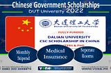 Dalian University of Technology CSC Scholarship 2022 fully-funded/Chinese Government scholarship