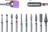 14pcs Nail Drill Bits Set, Professional Rotary Burrs Diamond Cuticle Remover Bits Kit, 3/32 Electric Manicure Nail File Bit for Acrylic Gel Nails Cuticle Manicure