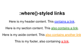 Targeting Link Elements With CSS where()