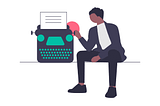 A guy and a typewriter