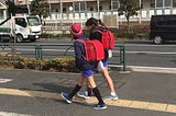 japanese school children with randoseru