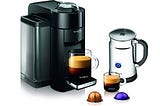 Nespresso A+GCC1-US-BK-NE VertuoLine Evoluo Deluxe Coffee & Espresso Maker with Aeroccino Plus Milk…