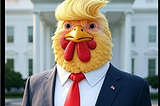 Taco Chicken Trump photo, probably AI-generated.