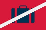 Illustration of a missing suitcase in Norwegian’s brand colours.