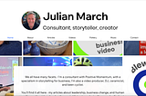 Screen grab of my new website julianmarch.co.uk