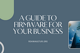 A Guide To Firmware For Your Business — Rohini Kasturi | Business