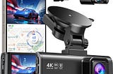 REDTIGER Dash Cam Front Rear, 4K/2.5K Full HD Dash Camera for Cars, Included 32GB Card, Built-in Wi-Fi GPS, 3.16” IPS Screen, Night Vision, 170°Wide Angle, WDR, 24H Parking Mode(F7NP)