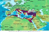 Map of the Roman Empire and surrounding areas in 565 AD, with major cities marked.