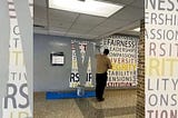 FBI wall being painted over