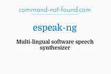 espeak-ng — Linux Command