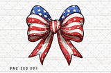 Coquette Bow 4th July American Flag PNG