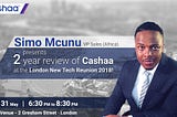 Meet Simo Mcunu, Cashaa VP Sales (Africa) at London New Tech Reunion 2018!