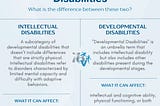 infographic of the differences between intellectual and developmental disabilities