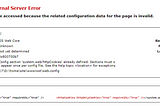 A screenshot of the IIS Error page HTML opened in a browser