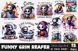 Funny Grim Reaper PNG Sublimation Bundle Free