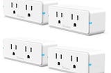 Govee Dual Smart Plug 4 Pack, 15A Wi-Fi Bluetooth Outlet, Work with Alexa and Google Assistant…