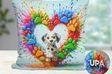 Dog Paw Prints of Love Pillow Case