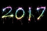 Colorful rainbow 2017 sparkler
