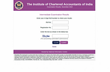 Screen Shot of result page of ICAI