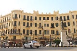 The big building in Talaat Harb Square which houses shops and hotels.
