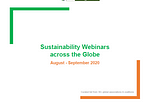 Sustainability Webinars across the Globe (SWAG)
