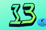 A wiggly, wavy number 13.