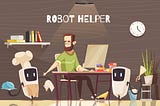 Robotic assistance devices cartoon