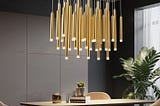 Modern Black & Gold Dining Room Ceiling Fixture — Seus Lighting